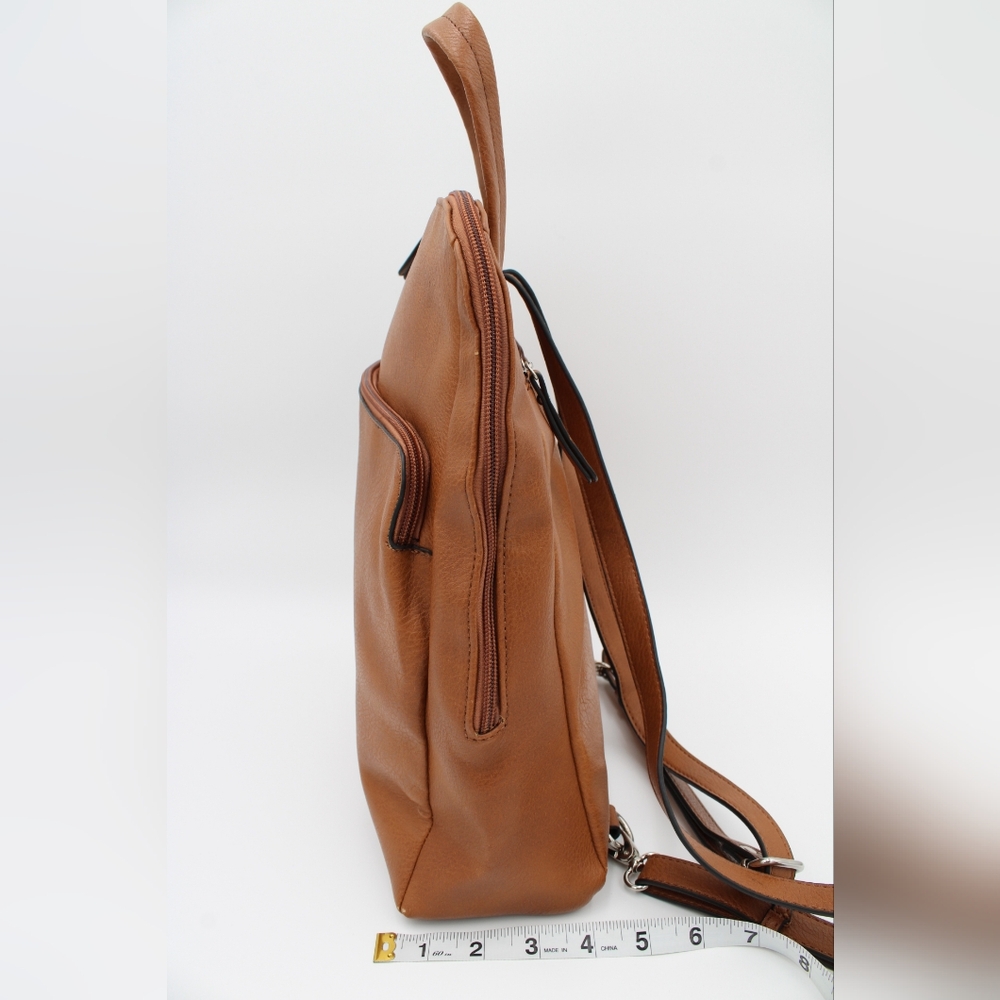 SevenDays Lifestyle & Dreams Brown Vegan Leather Backpack - Picture 3 of 11